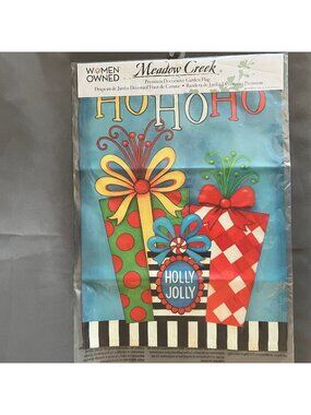 Meadow Creek Premium Decorative Garden Flag Holly Jolly Christmas Presents Outdo